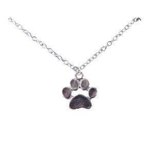 2/$30 Paw Print Silver Necklace for Animal Lovers 18 inch